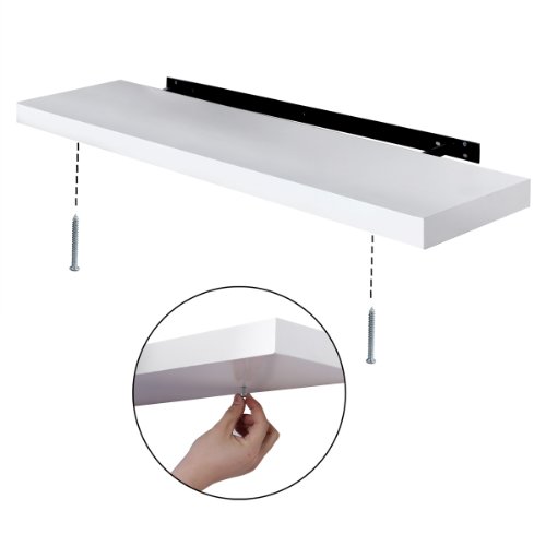 Songmics Wandboard Wandregal 80 x 20 x 3,8 cm Belastbarkeit 15 kg MDF Holz weiß LWS502 - 6