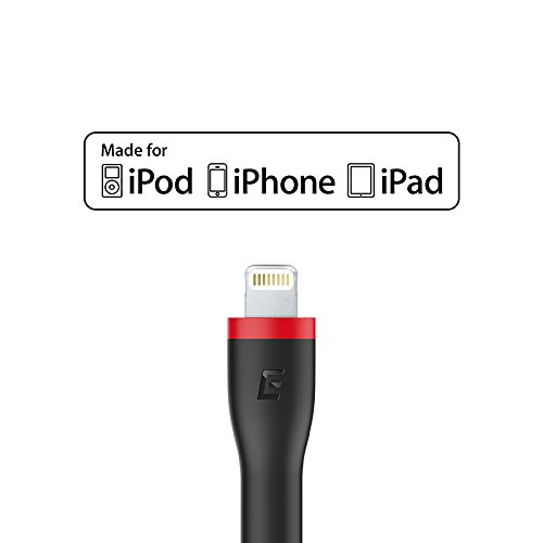 [Apple MFi Zertifiziert] EasyAcc PocketLine Lightning zu USB Kabel 15cm Lade und Datenkabel im Unibody Design für iPhone 7,7 Plus, 6s, 6s Plus, 6, 6 Plus, 5s, 5c, 5, iPad Air, Air 2, iPad Mini, Mini 2, Mini 3, iPad 4 Gen, iPod Touch 5 Gen und iPod Nano 7 Gen, Schwarz - 2