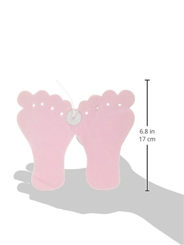 6m Papier Girlande Füßchen Rosa Geburt Mädchen - 2