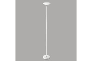 PERENZ Lampada LED a Piantana in Metallo Bianco Altezza 180 cm Diametro 25 cm Diffusore orientabile LED integrato 18W 1400 Lumen 3000K
