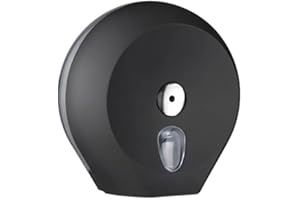 DRYFLOW Mini Jumbo Toilet Roll Dispenser, Commercial Wall Mounted Toilet Paper Holder, Available In 5 Colours (White, Black, Blue, Green, Orange) Soft Touch Finish, Certified Italian Quality