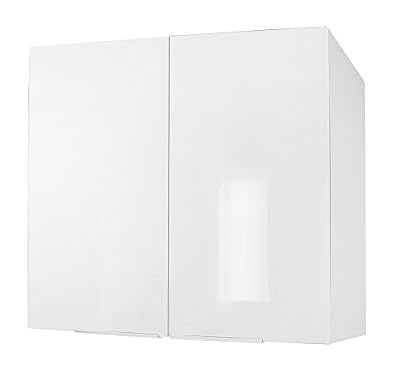 Belenus Berlenus CP8HB Meuble Haut de Cuisine avec 2 Portes Blanc Haute Brillance 81x42x13 cm