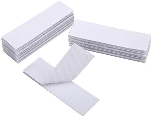 DIY Crafts 25 - Pack Upgrade Hook Loop Adhesive Tape Self - Adhesive Mounting Sticky Double - Sided Mounting Fasten Tape Interlocking Tape for Fabric Hold Picture (5" inch (115mm) X 20mm, White)