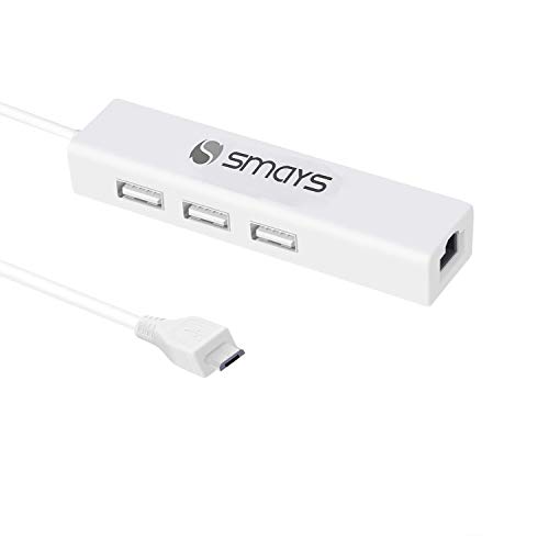 SmaysMicro USB Ethernet Adapter for TV Cube Streaming Media Player (3 HUB)