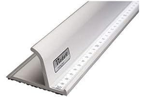 Victor Regla de corte profesional de aluminio 75 cm con borde protector para los dedos y alfombrilla antideslizante – Regla precisa para cortar