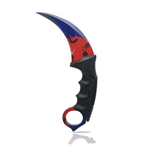 CSGO Couteau Outdoor Couteau de Poche avec Etui pour Camping Randonnée (Blue)