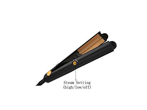 Hair Curler Rollers Hair Straightener Steam Iron Professional Cordless straighteners with Ceramic Plates Dual  Black 