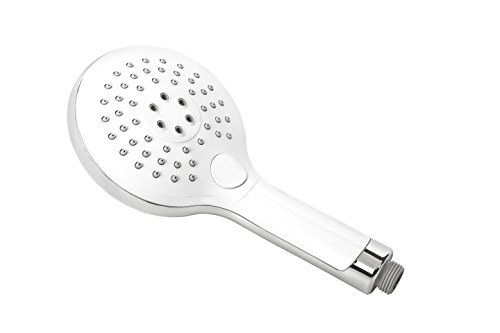 Luxus Design Handbrause CLIO || Duschkopf mit 3 Strahlarten || Strahl-Funktionen mittels Knopfdruck verstellbar || Hochwertige Ausführung in weiß / verchromt - 2