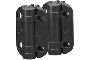 Safetech Hardware Heavy Duty Self Closing Gate Hinges, Tension Adjustable Outdoor Hinges Heavy Duty Spring Loaded Hinge for Metal Wood Aluminum, PVC, Vinyl Gates up to 80kgs (MegaKlik SHH-135 Black)