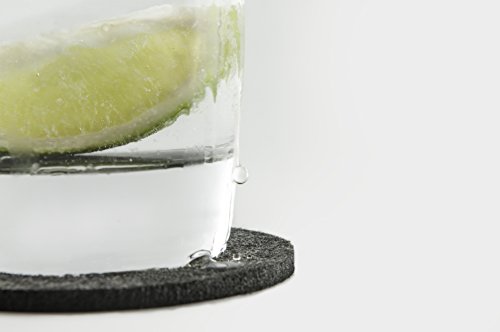 Glasuntersetzer aus Filz mit erhöhter Stabilität durch 1.300 g/m², 10er Premium-Set Getränke-Untersetzer mit Box für Tisch, Bar, Gläser, Tassen / rund, dunkelgrau anthrazit - 5