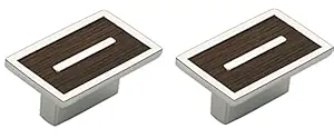 HARMONUS Knobs for Drawer & Cabinets Set Knob, CP-Wengi Wardrobe Kitchen Door Pull Handle Knobs Square Shape Drawer Knob - ( KNOBS-122- Pack of 2)
