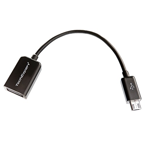 TechExpert - Cable OTG USB color negro - adaptador micro USB B a USB A
hembra, para Archos 80 G9,101G9, 97HD, Archos 7, Google Nexus 7, Nexus
10, Galaxy S2, S3, S4, note, note 2, galaxy tab 3, y todos los
smartphones y tablets con puerto micro USB Host OTG