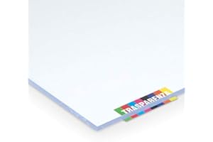 EZOOZA LASTRA POLICARBONATO COMPATTO 5 MM TRASPARENTE 500X400 mm PROTETTA CONTRO I RAGGI UV