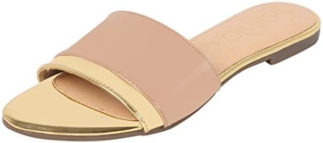 Catwalk Nude Flat Slip On Sandals