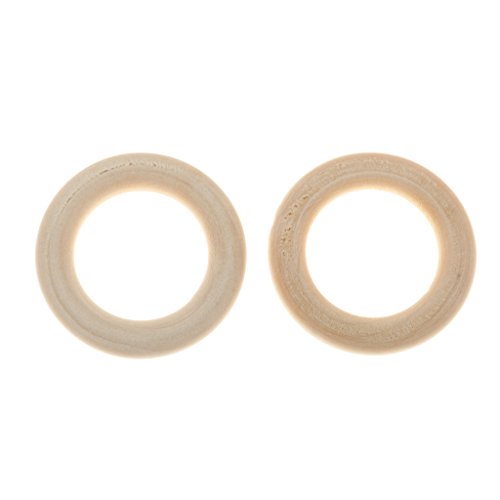 Gazechimp 20x Holzringe Holzring natur 3.5cm - 3