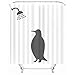 Produktbild X-Labor Lustig Tier Schatten Duschvorhang 240x200cm Wasserdicht Anti-Schimmel Polyester Textil Stoff Badewannevorhang Shower Curtain Pinguin 240x200cm