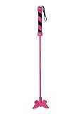 Ouch! Butterfly OUBL012 Leather Whip Pink with Black Stripes and String 1 Item
