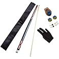 JBB Billiards Pool Cue Stick American Combo with 4 Replaceable Tips, Glove, 2 Chalks, Cue Cover with Chalk Holder