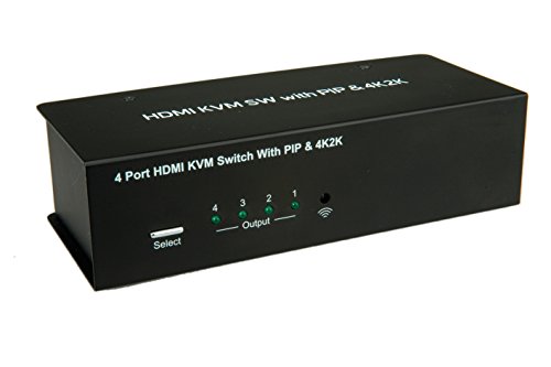Value 14993337 HDMI 4K2K USB 2.0 KVM-Audio-Switch mit USB-Hub, 1 User 4 PCs schwarz - 2