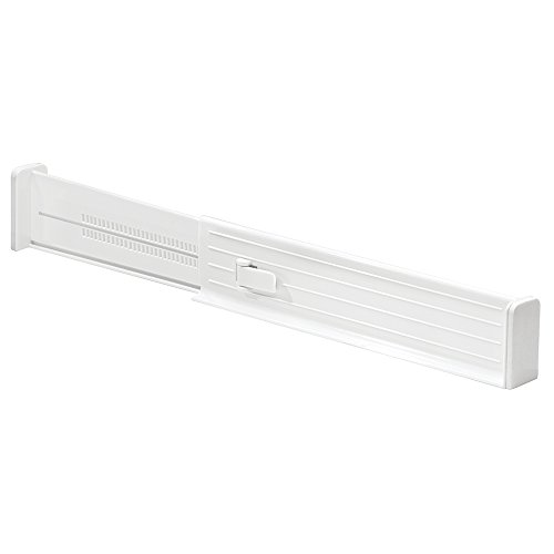 mDesign 4er-Set Schubladen-Organizer – dank verstellbarer Trennelemente Schublade organisieren – Schubladeneinsatz für Küchen- & Schlafzimmerschubladen – weiß - 6