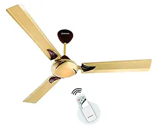 Longway Creta 1200mm/48 inch with remote High Speed Anti-dust Decorative 5 Star Rated Ceiling Fan 400 RPM with 3 Year Warranty (Golden, Pack of 1)