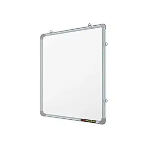 VMS OfficeBuddy Single-Sided Non-Magnetic White Board with Lightweight Aluminium Frame for Kids, Home & School - 1x1.5 Feet