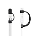 Produktbild MoKo Stift Kappehalter für Apple Pencil - 2x Premium soft Silikon Schutzkappe/ Schreibfeder-Abdeckung/ Halterung für iPad Pro 9.7 12.9 Zoll Pen und iPhone iPad Lightning Kable Adapter, Schwarz