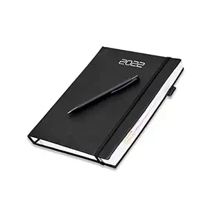 COI Diary Black | Weekly Monthly Yearly Academic Journal Organizer | Dated 2022 Planner| Gift for Boys and Girls | Pen