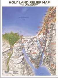 Relief Map of the Holy Land: Then and Now Wall Chart