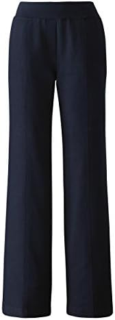 Womens Slouch Linen Mix Wide Trousers Regular in Navy Blue 14