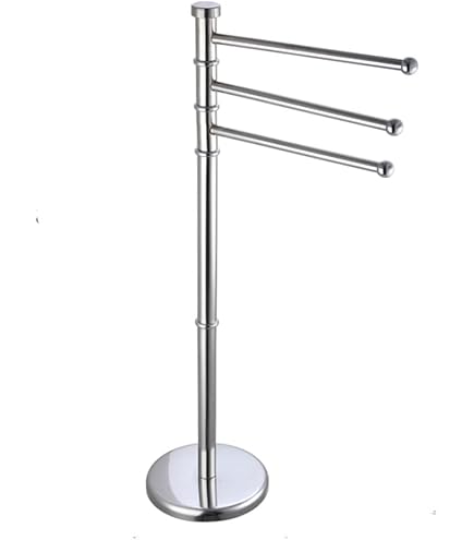 Porta Asciugamani Da Bagno Con 3 Braccia Girevoli - Acciaio Bianco Cromato