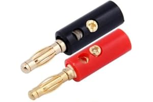 ikarex-shop 2 Stück Bananenstecker 4mm Schraubbar (Schwarz/Rot)