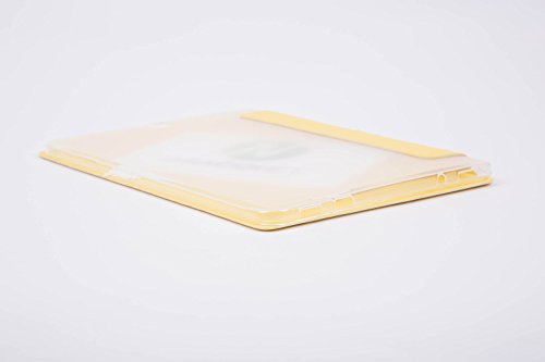 Samsung Galaxy Tab S2 9.7 TASCHE Hülle HINTEN RÜCKSEITE TRANSPARENT Case Etui für Wi-Fi SM-T810 LTE SM-T815 Smart Cover mit Auto Sleep Wake up / Standfunktion + Capacitive Stylus + Displayschutzfolie – GELB - 3