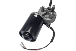 AZSSMUK DC-Getriebemotor 12V 50rpm Elektrischer Schneckengetriebemotor mit hohem Drehmoment und rechtem Winkel umkehrbar mit doppelter flacher Welle(rechter Getriebekasten),geräuscharm, für Garagentor