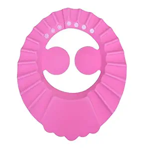 THE LITTLE LOOKERS? Baby Adjustable Safe Soft Bathing Baby Shower Cap for Kids/Babies/Toddlers/Infants| Eye Ear Protector Adjustable Size Bathing Cap (Pink