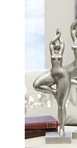 Skulptur Ballerina antik-silber Höhe 45 cm