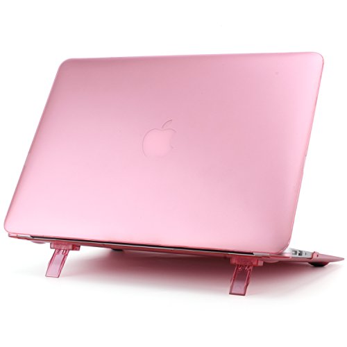 STONG Matte Gummierte Harte Schutzhülle mit Kickstand Ständer für Macbook Air 13 Hülle Cover Tasche Silicon Case Shell Hard Plastik mattiert SchutzTasche + tpu Tastatur-Schutzfolie(Rosa,MacBook Air 13 A1369 / A1466) - 2