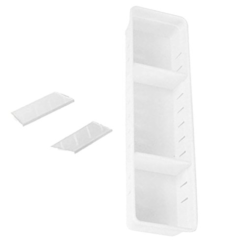 Generic Verstellbar Schubladeneinteiler für Küche Schublade Schrank Lagerung Make-up Box Schreibtisch Organizer , Kunststoff – Weiß, 30x5x7.5cm - 7