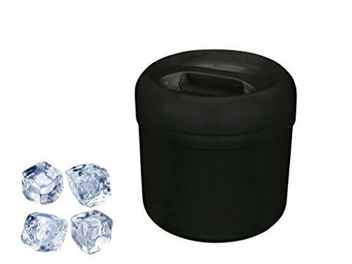 Preisvergleich Produktbild Eiseimer Eiswürfeleimer Eimer Eisbehälter doppelwandig schwarz 4 L