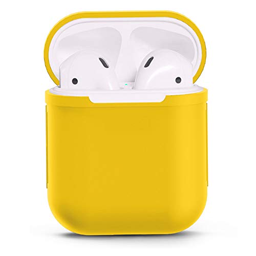 Preisvergleich Produktbild Lanking AirPods hülle, Weiche Silikon-AirPods-Hülle für Apple Airpod (Gelb)