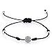 Produktbild WHFDRHSZ Armband Armreifen Armbänder 2 Stücke 8 Mm Kristallkugel Schwarz String Männer Armbänder Handwerk Charme Briading Macrame Armband Micro Pflastern Schwarz Zirkon, Silber Schwarz Seil