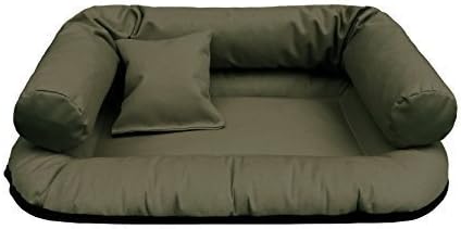 tierlando W1-26 Dog Sofa Watson Party Woven Polyester Dog Bed Dog Basket S-XXL 65 cm Olive Green