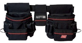 Werkzeugtasche Gürteltasche Werkzeuggürtel groß aus Nylon mit Hammerhalter