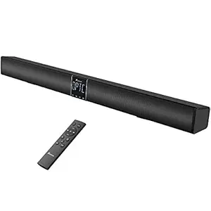 Foxnovo Soundbar 30 Inch Sound Bars for TV 40W Strong Bass Bluetooth Soundbar 4 Powerful Speaker 2 Bass Speaker Wired Home Theater Speaker with Remote Control & Wall Mountable