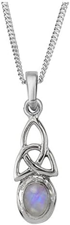 In4aDig Celtic Trinity Knot Silver Birthstone Pendant June - Moonstone