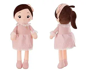 SCOOBA Super Soft 40cm Height Stuffed Girl Doll - Polyfill Washable Cuddly Soft Plush Toy - Helps to Learn Role Play - 100% Safe for Kids (Assorted Color)