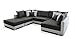 Produktbild B-famous 150281 Antiebes Wohnlandschaft in U-Form Ecksofa, Materialmix, 169 x 312 x 90 cm, PU Kunstleder weiß mit Strukturstoff grau