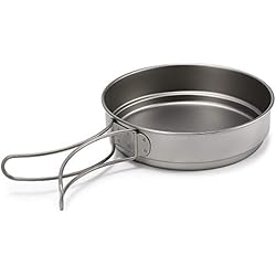 Lixada Poêle à Frire, poignée titrable Ultra-légère titanique Ultra-légère de Casserole de cookware de Casserole de friture extérieure, 350ml / 500ml