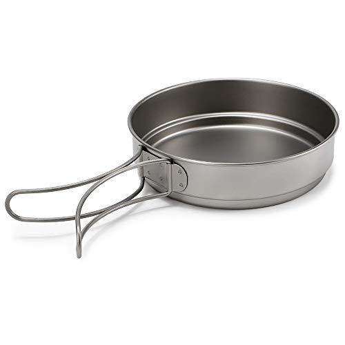 Lixada Poêle à Frire, poignée titrable Ultra-légère titanique Ultra-légère de Casserole de cookware de Casserole de friture extérieure, 350ml / 500ml