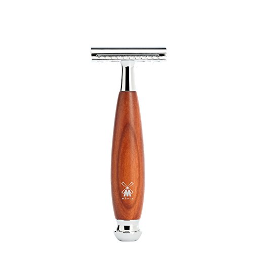 Muhle VIVO Plum Wood 4 Pieces Safety Razor Double Edge Hair Removal Set with Brush Shaving Bristles Pure Rate - No… - Image 4